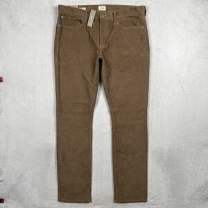 New J Crew Stretch Corduroy 250 Pants Mens 36X32 Slim Tapered Brown Preppy AQ995